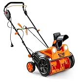 SuperHandy Electric Snow Thrower Walk-Behind Blower Corded AC 120V 18 inch Clearing Width, 10 Inch Clearing Path, 25ft Throwing Distance 720 lbs/Min LED Headlights for Driveway Walking Path Yards