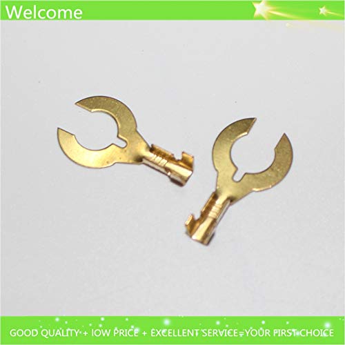 Davitu 200Pcs 8mm Round Crimp Spade Terminal Connection 8 mm Copper Terminals Adaptor Connector Car Auto Modified parts