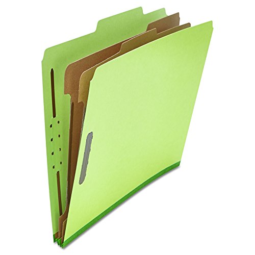 Universal 10271 Pressboard Classification Folder, Letter, Six-Section, Green (Box of 10)