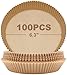 Puricon 100 Pièces Papier Sulfurisé Rond 16 cm Air fryer Non Collés, Parchemin Papier Antiadhésif pour Friteuse à Air, Papier Cuisson Jetable sans Huile