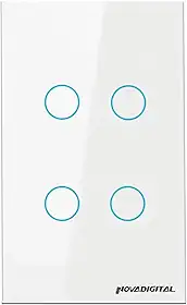 Interruptor 4x2 Smart Wifi Inteligente Nova Digital 4 Botões Lite