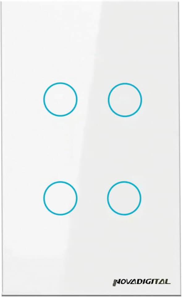 Interruptor 4x2 Smart Wifi Inteligente Nova Digital 4 Botões Lite