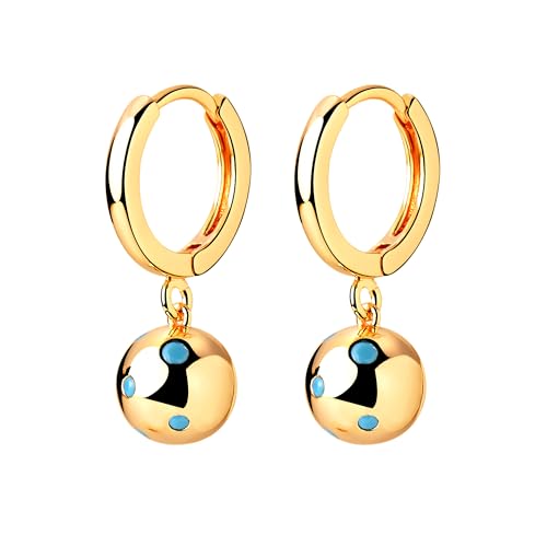 Image of JENOSY Turquoise Earrings for Women Gold Turquoise Earrings Cute Cartilage Earrings Hypoallergenic Earrings Gold Plated Hoop Earrings Turquoise Dangly Earrings for Women Jewelry for Women Girls