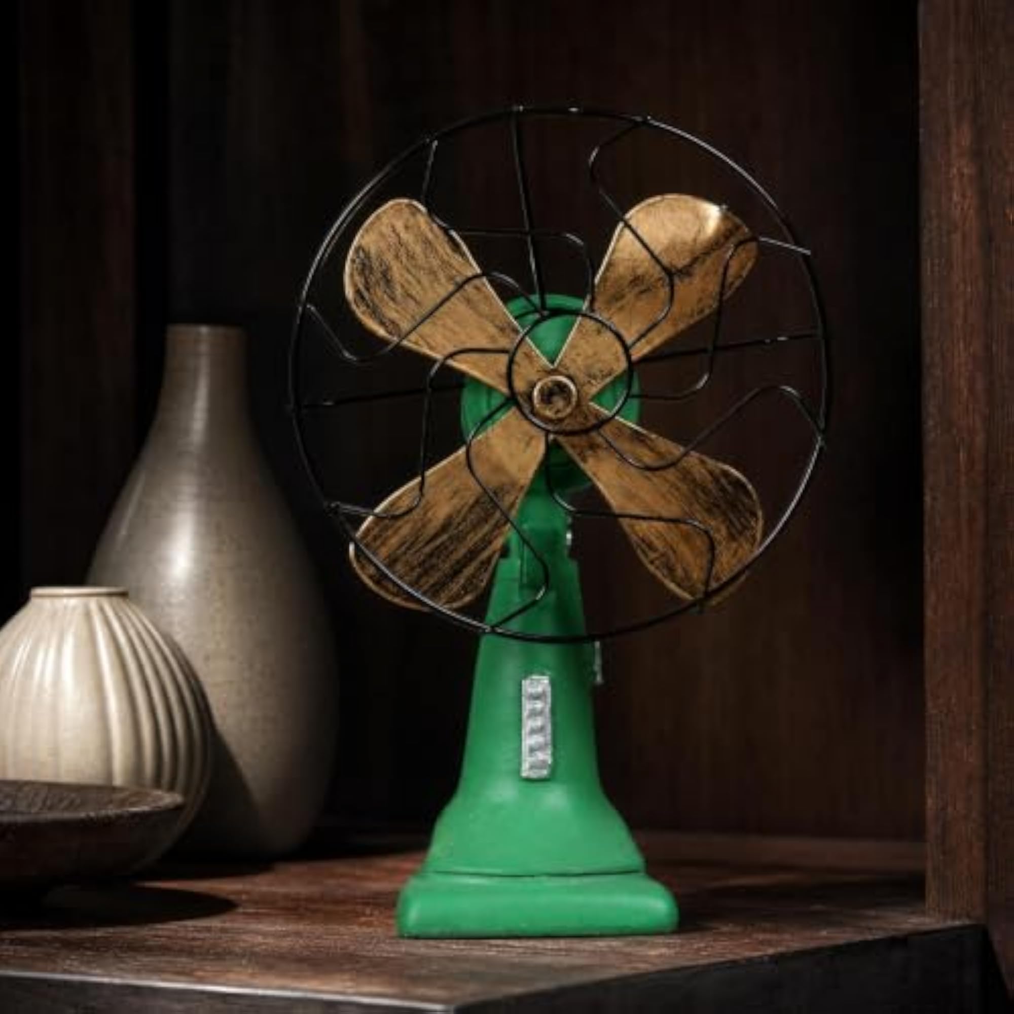 Decorative Fan Model with Pedestal Base for Home Décor