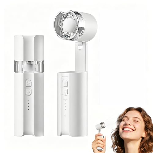 Ventilador Portátil, Ventilador Turbo Ajustable De 170° Con 4 Velocidades E Iluminación De 3 Niveles, 7000 Rpm, Ventilador Plegable Para Viajes, Oficina Y Exteriores.