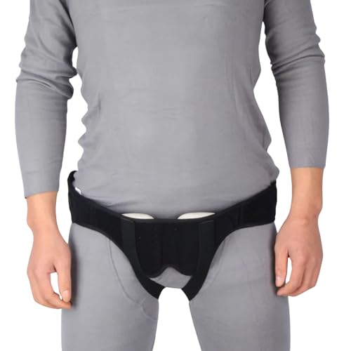 Faja de soporte para hernia inguinal doble ajustable unisex