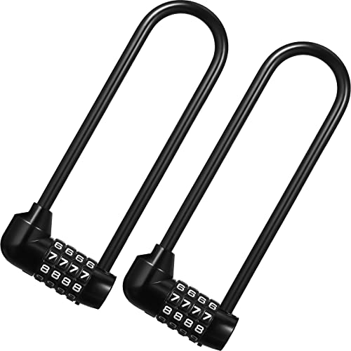 Shimeyao 2 Pieces 6 Inch Long Shackle Combination Lock 4 Digit Outdoor Waterproof Padlock with Resettable Code for School Gym Locker, Sports Locker, Fence, Gate, Toolbox, Case Storage, Black by Shimeyao - Used condition - US$16.65