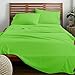 American Home Collection Deluxe 4 Piece Bed Sheet Sets Highest Quality of Brushed Microfiber Wrinkle Resistant Silky Soft Touch (Twin, Lime Green)