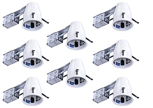 Hyperikon 4 Inch LED Recessed Lighting, 50W Max, Remodel Can, E26, Air Tight Housing, UL, 8 Pack