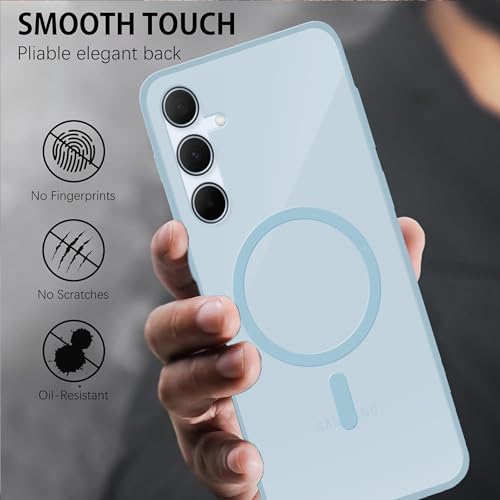 Image of amazon basics Luxury Paper Thin Case Cover for Samsung Galaxy A35 5G | Matte Finish | Compatible with magsafe | (Blue, Samsung Galaxy A35 5G)