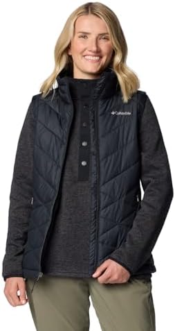 Columbia Womens Heavenly II Insulated Puffer Vest, Black, Large