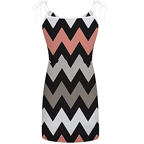 MRGIINRI Womens 2023 Summer Striped Dress Casual V Neck Spaghetti Strap Mini Dresses Elastic Waist Belt Sundress with Pockets - Thumbnail 4