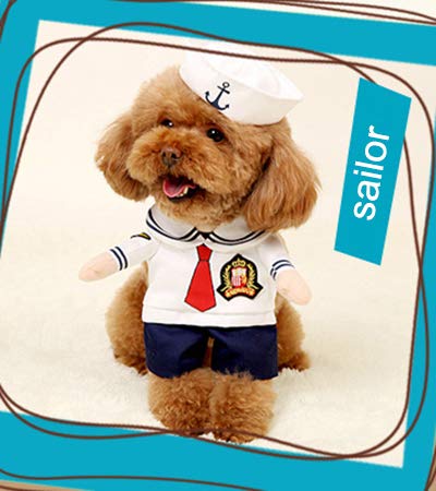 SMDARROY Funny Sailor Jacket Suit Super Cute Costumes for Small Dogs Cats