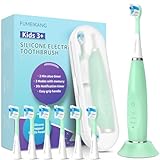 FUMEIKANG Kids Electric Toothbrushes Sonic Rechargeable Tooth Brush Gifts for Boys and Girls Smart Timer Power Toothbrush - 3 4 5 6 7 8 9 10 11 12 (Mint)