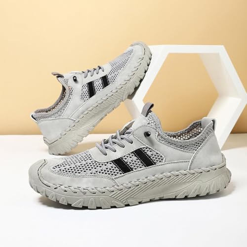 Orthopedic Shoes for Men,Orthopedic Hiking Shoes, Arch Support, Breathable Mesh Elastic Laces Non Slip Slip On Hiking Sneakers4