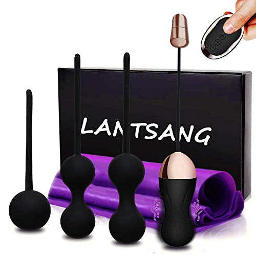Kegel Exercise Weights for Women,Lantsang 4 Weights Progressive Ben Wa Kegel Balls for Beginners & Advanced,Kegel Exercise Products Training Kits for Resolves Incontinence & Bladder Control