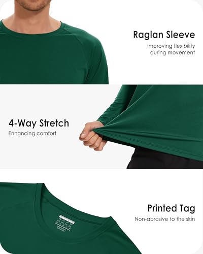 Image of Boladeci Men's UPF 50+ Sun Protection UV SPF Shirts Long Sleeve Lightweight Quick Dry Swim T-Shirts Rash Guard