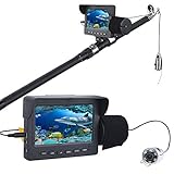 魚群探知機 魚探 水中カメラ 4.3"HDカラフルな水中ビジュアル魚群探知機 ポータブル 魚探ワカサギ釣り 船釣り/海/氷/湖釣り水泳/ダイビング 赤外線led付 夜釣り対応 (50M)