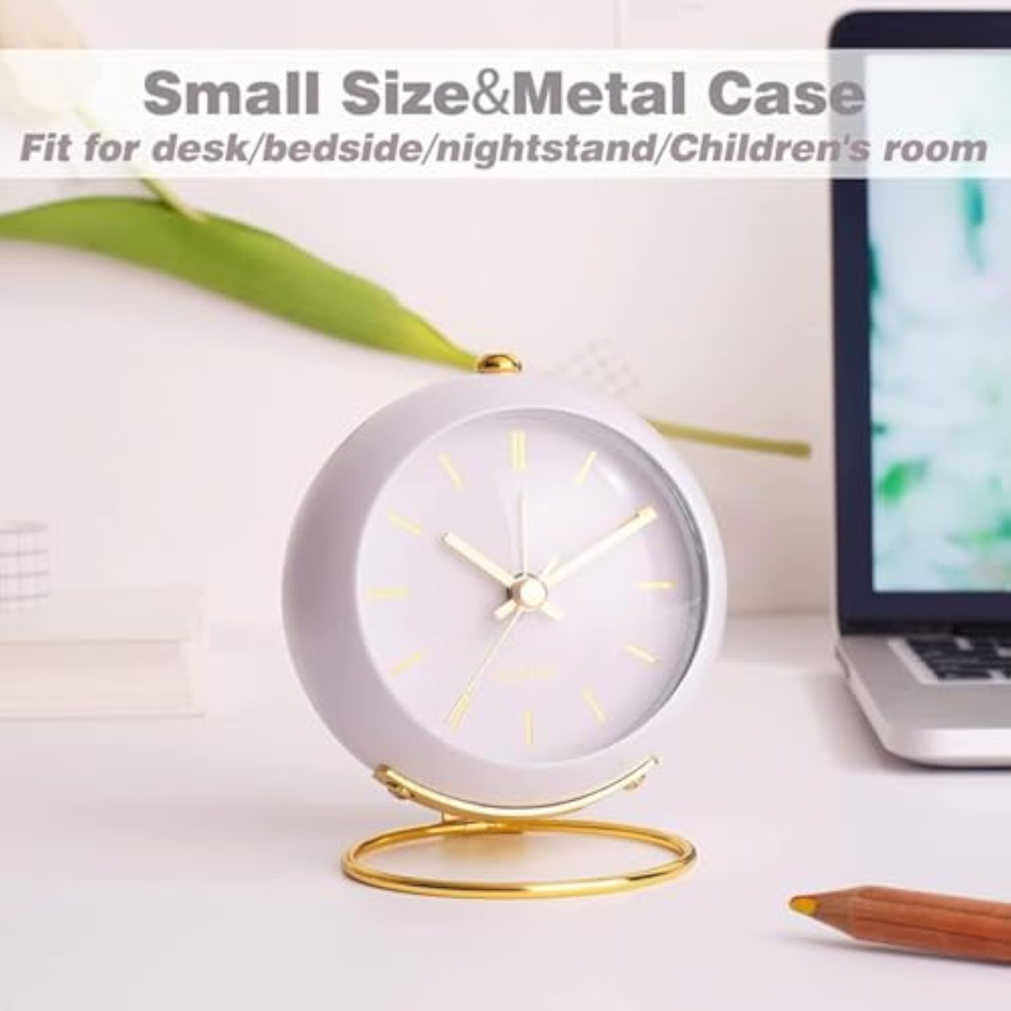 Alloy Steel Silent Analog Table Clock