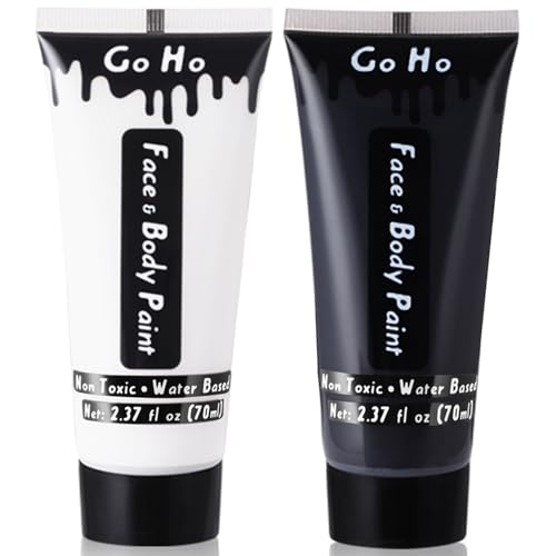 Go Ho Halloween Makeup Kit - Black and White Face Body Paint(4.74 oz)