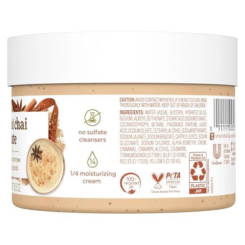 Dove Exfoliating Body Scrub – Spiced Chai Latte, Deeply Nourishing Exfoliant with ¼ Moisturizing Cream, 10.5 oz - image 2