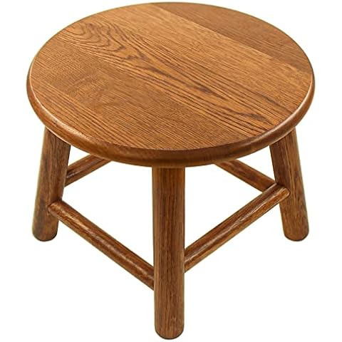 CONSDAN Kids Stool, Milking Stool, USA Grown Oak, Plant Stand, Handcrafted Solid Wood Stool, 9" Low Stool, Round Step Stool, Wooden Stool for Kids, Small Short Stool, Shoe Changing Stool(Chocolate) Cover
