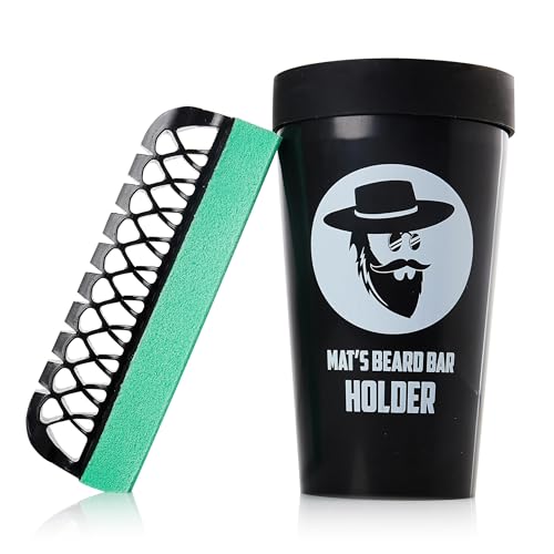 Mat's Beard Bar® & Holder Pro (V2.0) - FLEXIBLE - Clean Up Beard Trimmings from Sinks and Countertops After Shaving - Best Gifts For Men