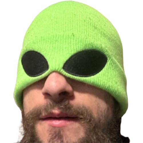 Slouchy Alien Gat - Estilo Acogedor, Aspecto cálido de la Calle | Cabezal de Textura Acanalada Suave, Pieza de Moda de Punto Inspirada en, Accesorio Unisex Moderno para días fríos, Ajuste cómodo p