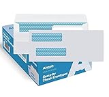 Aimoh #8 Double Window Flip & Seal Security Check Envelopes 500 Qty, Fits Business QuickBooks Checks Perfectly - Not for Invoices, Size 3 ⅝ x 8 ¹¹⁄₁₆ Inches (30108)