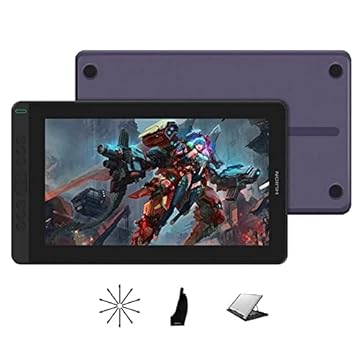 MESA DIGITALIZADORA HUION KAMVAS 13 GS1331 (COSMO PURPLE) Caneta Display Desenho Gráfico Tablet Função de Inclinação Caneta sem bateria 8192 Pressão da Caneta 13,3 polegadas Roxo, com suporte