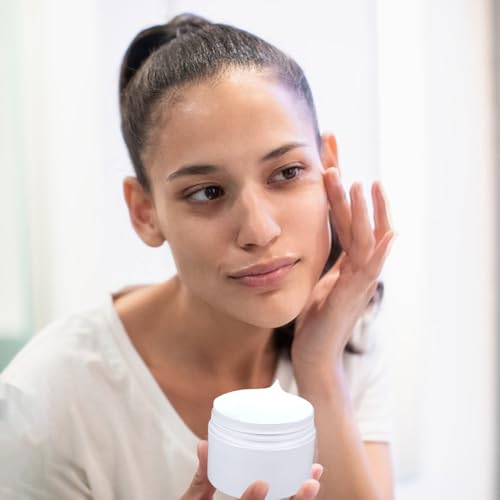 Acrux7 40 Pack 4 oz White Plastic Jars, Small Round Cosmetic Cream Jars with Lids & Labels, Refillable Plastic Cream Container 120 ml Leak Proof Travel Jars for Creams, Lotion, Body Butter, Body Scrub3