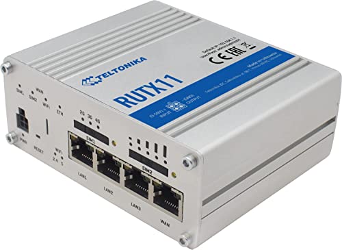 Image of Teltonika RUTX11000300 Model RUTX11 Industrial Dual-SIM /Wi-Fi Cellular Router; Not for use in USA; for use in Europe, Middle East, Africa, APAC, Brazil, Malaysia, Australia Operators Only
