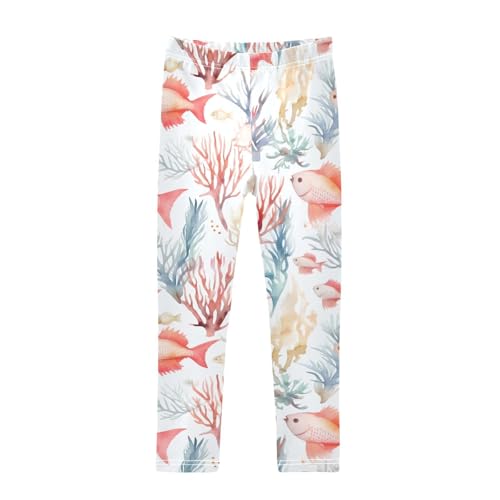 Girls' Leggings Pink Coral Fish Kids Yoga Tights Pants 1 Pack 20853376