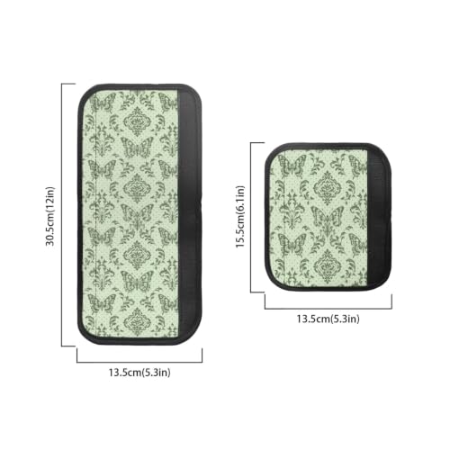 Image of Refrigerator Door Handle Covers Set of 6 Washable Kitchen Appliance Decor Handles Keep Clean Anti-Slip Fridge Accessories Home Decor, Damask Floral Butterfly Green