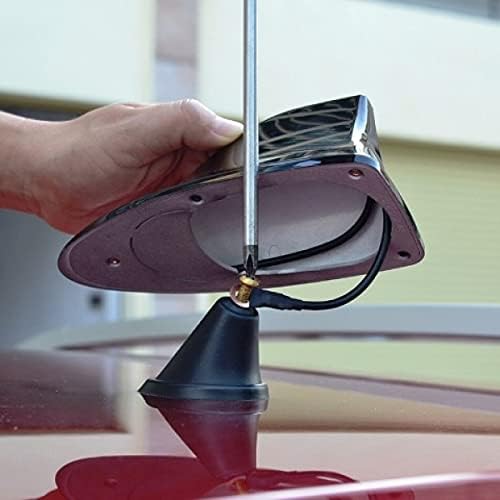 AutoTrends 1pc Black Universal Functional Car Radio Singal Shark Fin Antenna For Sport Racing Car