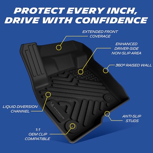 Image of Michelin Vehicle Mats for 2015-2024 Ford Edge (3 Piece) | All-Weather TPE Custom Fit Liner, Premier B