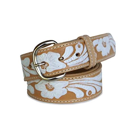 R.G. BULLCO Tan Floral Leather Belt Cover
