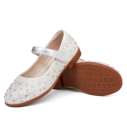 Toddler Girls Dress Shoes Rhinestone Ballerina Girl Flats Mary Jane Wedding Party Flora Shoes2