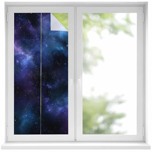 Vinilo Decorativo Protector de Privacidad Azul y Negro 17.7x39.3 in miniatura 1