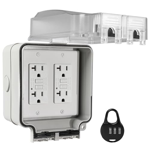 Boîte de prise extérieure étanche pour votre jardin et cour avec double GFCI