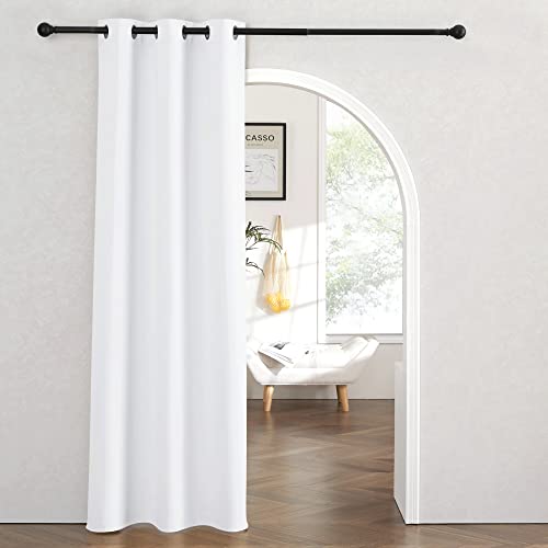 Image of RYB HOME Blackout Curtains Thermal Insulating Privacy Temporary Door Curtains for Bedroom Closet Doorway Accordion Door Interior Living Room Kids Nursery Dining, Wide 60 x Long 90 inch, Pure White