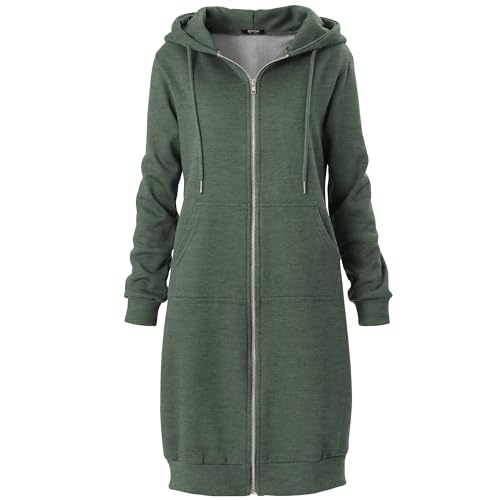 Image of GIVON Basic Lightweight Zip-Up Hoodie Long Sleeve Thin Jacket for Women with Plus Size