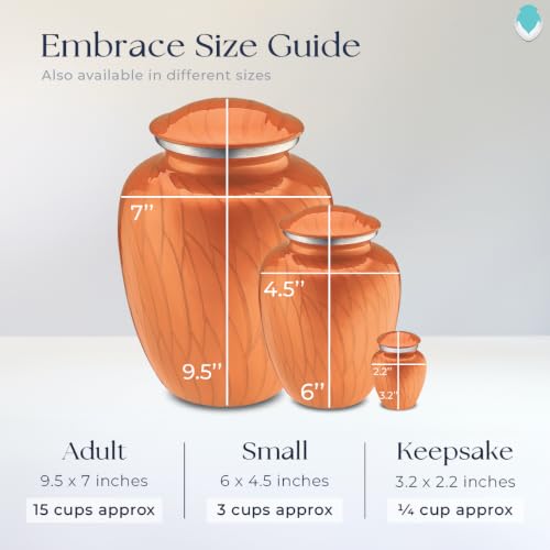 Image of Geturns Embrace Adult Custom Butterfly Cremation Urns for Human Ashes I Pearl Orange Large Funeral Urn for Female and Male I 200 lbs (Pearl Orange)