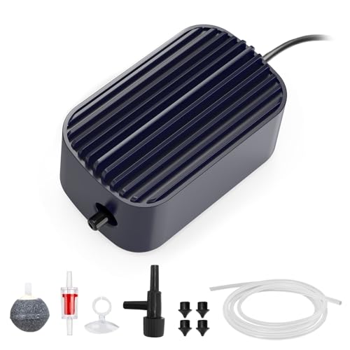 QZQ Air Pump Aquarium Fish Tank Air Pump Silent with Single Outlet Included Accessories Suitable Fish Tank from 1L to 100 Liters2W