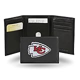 NFL Rico Industries Embroidered Leather Trifold Wallet, Kansas City Chiefs Team Color, 3.25 x...