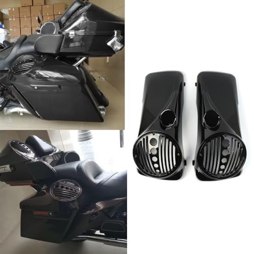 Tapa para Bocina Vivid Black 8" con Puerto para Tweeter para Harley Davidson Touring Hard Saddlebags 1994-2013 miniatura 2