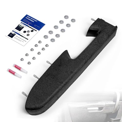 22818465 Front Left Driver Side Armrest Repair Kit Fit for Chevy Silverado 1500 2500HD 3500HD 2010-2014 For GMC Sierra 1500 2500 HD 3500 HD 2010-2014 Door Panel with Release Handle Below Armrest Black