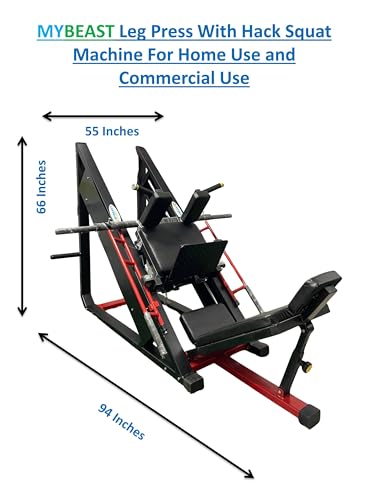 Image of Mybeast Leg Press with Hack Squat Plate Loaded Machine for Home and Commercial Use I Lower Body Workout I Heavy Duty Leg Workout Equipment for Gym and Home