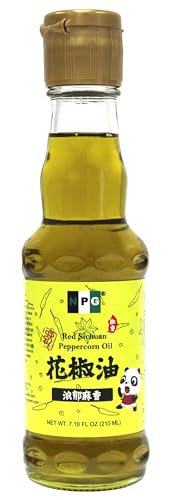 NPG Sichuan Red Peppercorn Oil 7.1 Fl Oz, Cold Pressed Szechuan Pepper Corns, Medium Mouth-Numbing Prickly Ash Infusion, Intense Flavor for Chinese and Asian Dishes