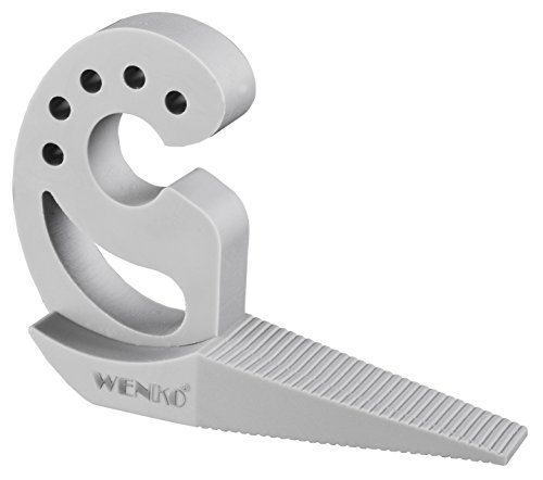 Wenko Multi-Stop Tope para Puertas y Ventanas Multiusos, Elastómero Termoplástico, Gris, 3x11.8x7.7 cm